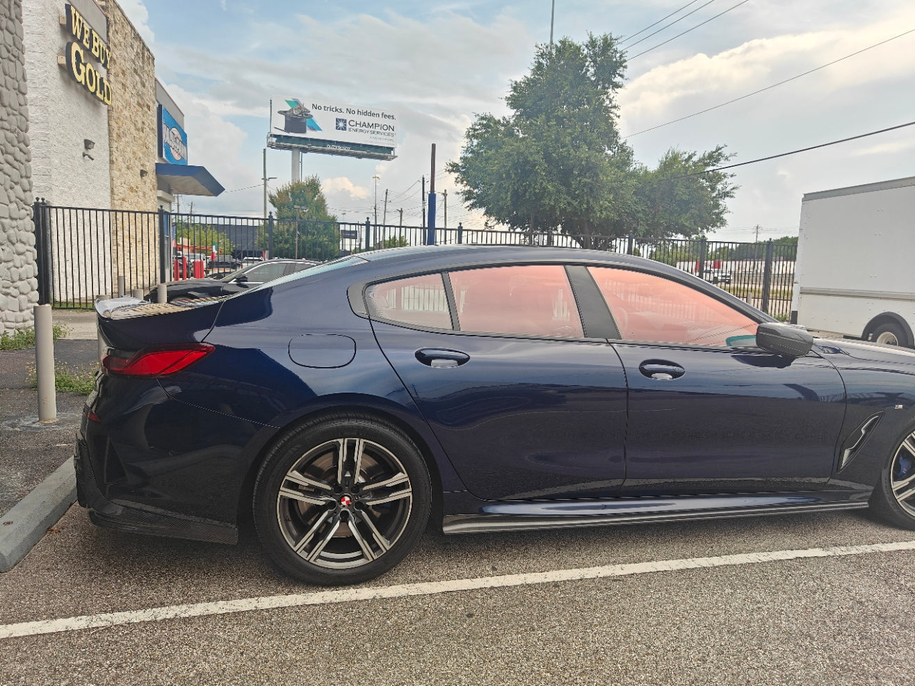 BMW 8 Series M850i 840i (With M-Package Bumper) G14 G15 G16 2018 2019 2020 2021 2022 2023 2024 with Aftermarket Parts - AE Rear Diffuser & Canards Carbon Fiber from ArmorExtend