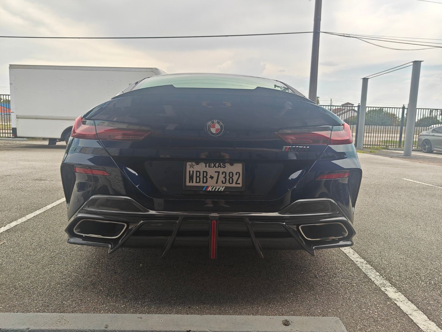 BMW 8 Series M850i 840i (With M-Package Bumper) G14 G15 G16 2018 2019 2020 2021 2022 2023 2024 with Aftermarket Parts - AE Rear Diffuser & Canards Carbon Fiber from ArmorExtend