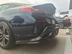 BMW 8 Series M850i 840i (With M-Package Bumper) G14 G15 G16 2018 2019 2020 2021 2022 2023 2024 with Aftermarket Parts - AE Rear Diffuser & Canards Carbon Fiber from ArmorExtend