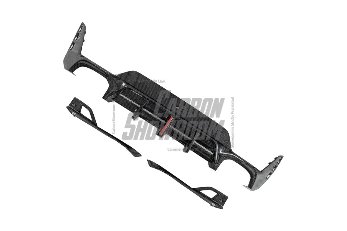 BMW 3 Series 330i (With M-Package Bumper, does not fit base model) M340i LCI G20 G21 2023 2024 with Aftermarket Parts - AE V1 Style Rear Diffuser & Canards Carbon Fiber from ArmorExtend
