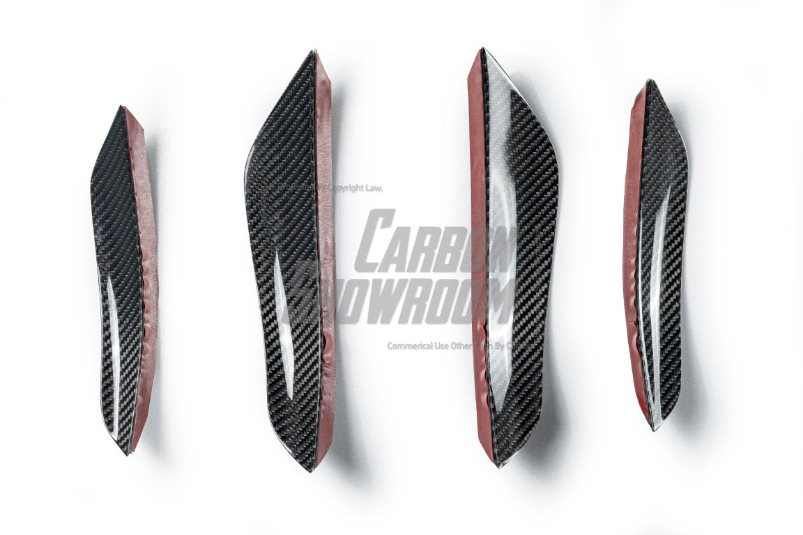 BMW 5 Series M550i 540i (With M-Package Bumper) G30 G31 LCI 2021 2022 2023 2024 with Aftermarket Parts - AE Style Front Canards Carbon Fiber from ArmorExtend