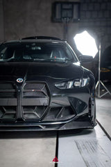 BMW M3 G80 G81 2021 2022 2023 2024 & M4 G82 G83 2021 2022 2023 2024 with Aftermarket Parts - AE V1 Style Front Lip Carbon Fiber from ArmorExtend