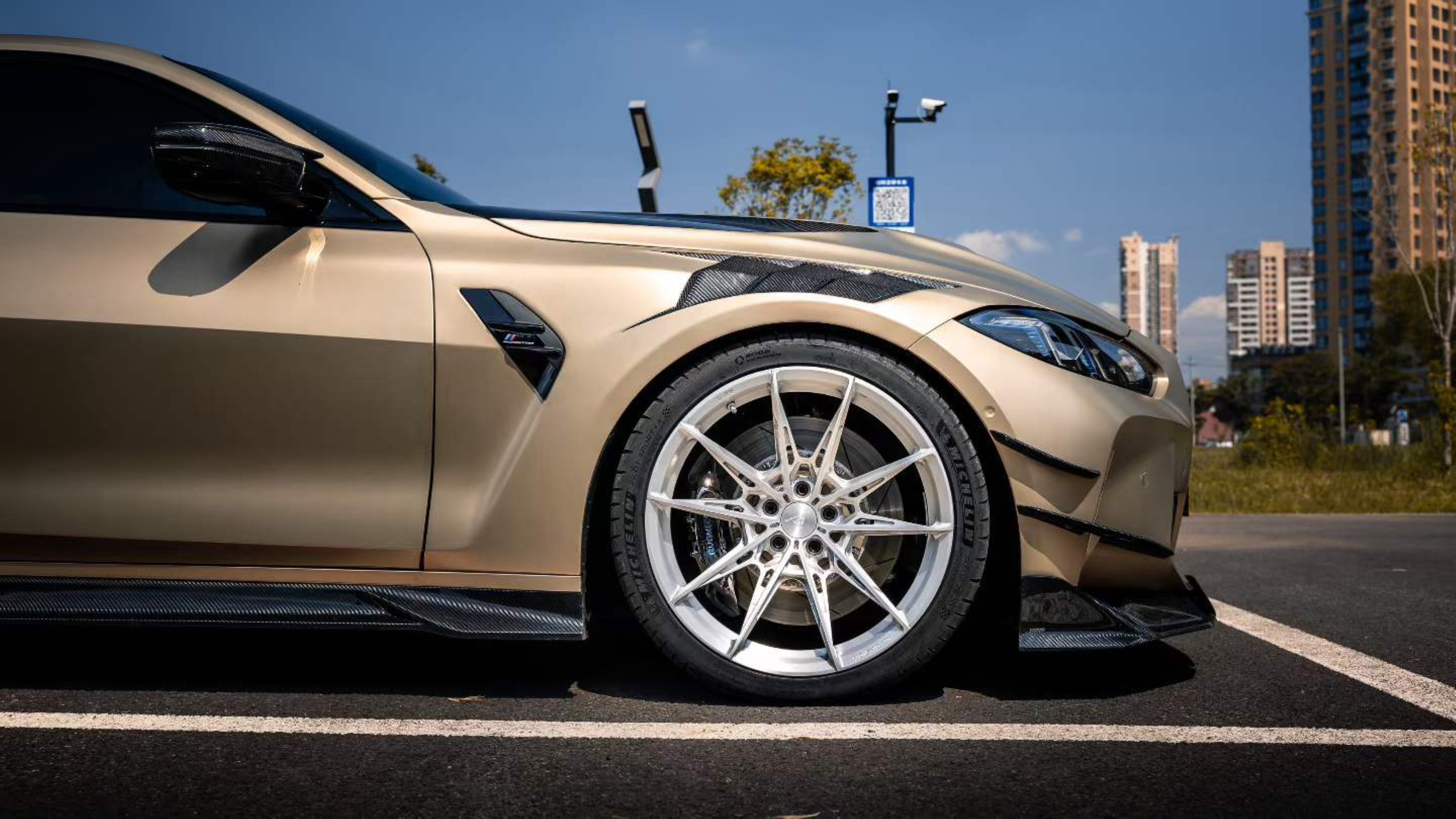 BMW M3 G80 G81 2021-ON & M4 G82 G83 2021-ON with Aftermarket Parts - Venom Sport Series Style Front Canards Dry Pre-preg Carbon Fiber from ArmorExtend