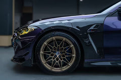 BMW M3 G80 G81 2021 2022 2023 2024 & M4 G82 G83 2021 2022 2023 2024 with Aftermarket Parts - AE Style Front Fenders Carbon Fiber from ArmorExtend