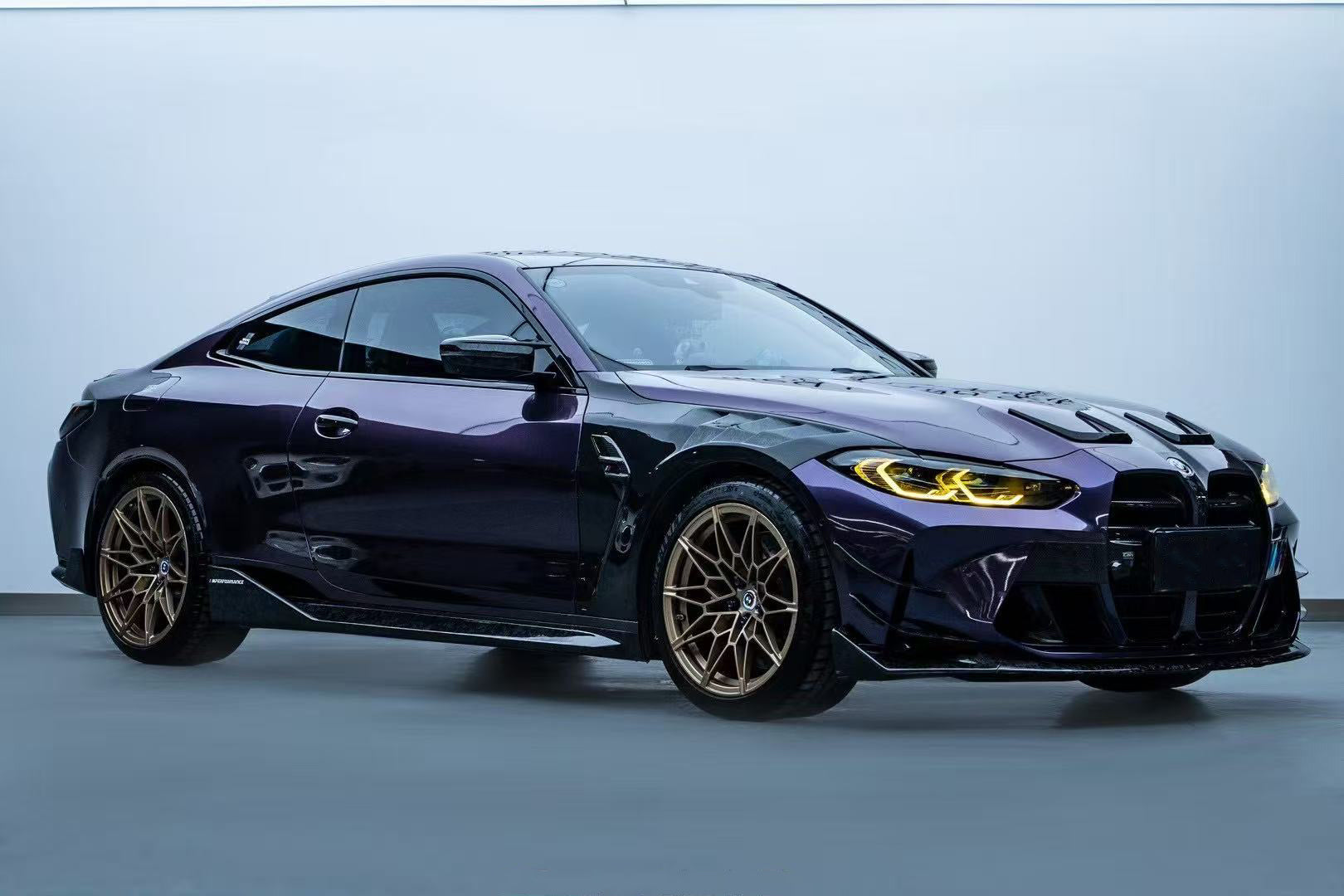 BMW M3 G80 G81 2021 2022 2023 2024 & M4 G82 G83 2021 2022 2023 2024 with Aftermarket Parts - AE Style Front Fenders Carbon Fiber from ArmorExtend