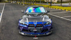 BMW M3CS M3C M3 G80 G81 2021-ON & M4CSL M4CS M4C M4 G82 G83 2021-ON with Aftermarket Parts - ART Vented Transparent Glass V2 Style Hood Bonnet Dry Pre-preg Carbon Fiber from ArmorExtend