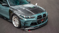 BMW M3 G80 G81 2021 2022 2023 2024 & M4 G82 G83 2021 2022 2023 2024 with Aftermarket Parts - AE V1 Style Front Lip Carbon Fiber from ArmorExtend