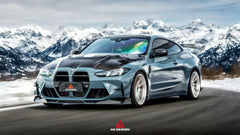 BMW M3 G80 G81 2021 2022 2023 2024 & M4 G82 G83 2021 2022 2023 2024 with Aftermarket Parts - AE V1 Style Front Lip Carbon Fiber from ArmorExtend