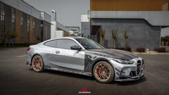 BMW M3 G80 G81 2021 2022 2023 2024 & M4 G82 G83 2021 2022 2023 2024 with Aftermarket Parts - AE Style Side Skirts Carbon Fiber from ArmorExtend