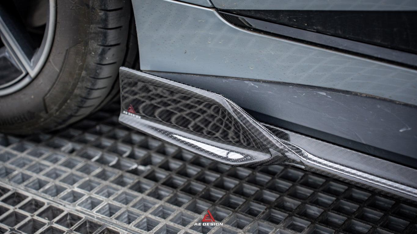 BMW I4 M50 / e Drive 40 & 4 Series Gran Coupe M440i 430i G26 2022 2023 2024 with Aftermarket Parts - AE Style Side Skirts?Carbon Fiber from ArmorExtend