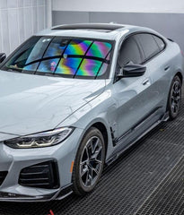 BMW I4 M50 / e Drive 40 & 4 Series Gran Coupe M440i 430i G26 2022 2023 2024 with Aftermarket Parts - AE Style Side Skirts?Carbon Fiber from ArmorExtend