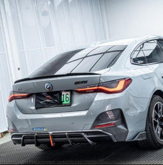 BMW I4 M50 / e Drive 40 G26 2022-ON & 4 Series Gran Coupe M440i 430i? G26 2022-ON (with M-package bumper, does not fit base model) with Aftermarket Parts - AE Style Carbon Fiber Rear Diffuser & Canards?from ArmorExtend