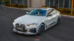 BMW I4 M50 / e Drive 40 (with M-package bumper, does not fit base model) I4 M50 / e Drive 40 & 4 Series Gran Coupe M440i 430i (with M-package bumper, does not fit base model) G26 2022 2023 2024 with Aftermarket Parts - AE Style Front Lip?Carbon Fiber / ABS from ArmorExtend