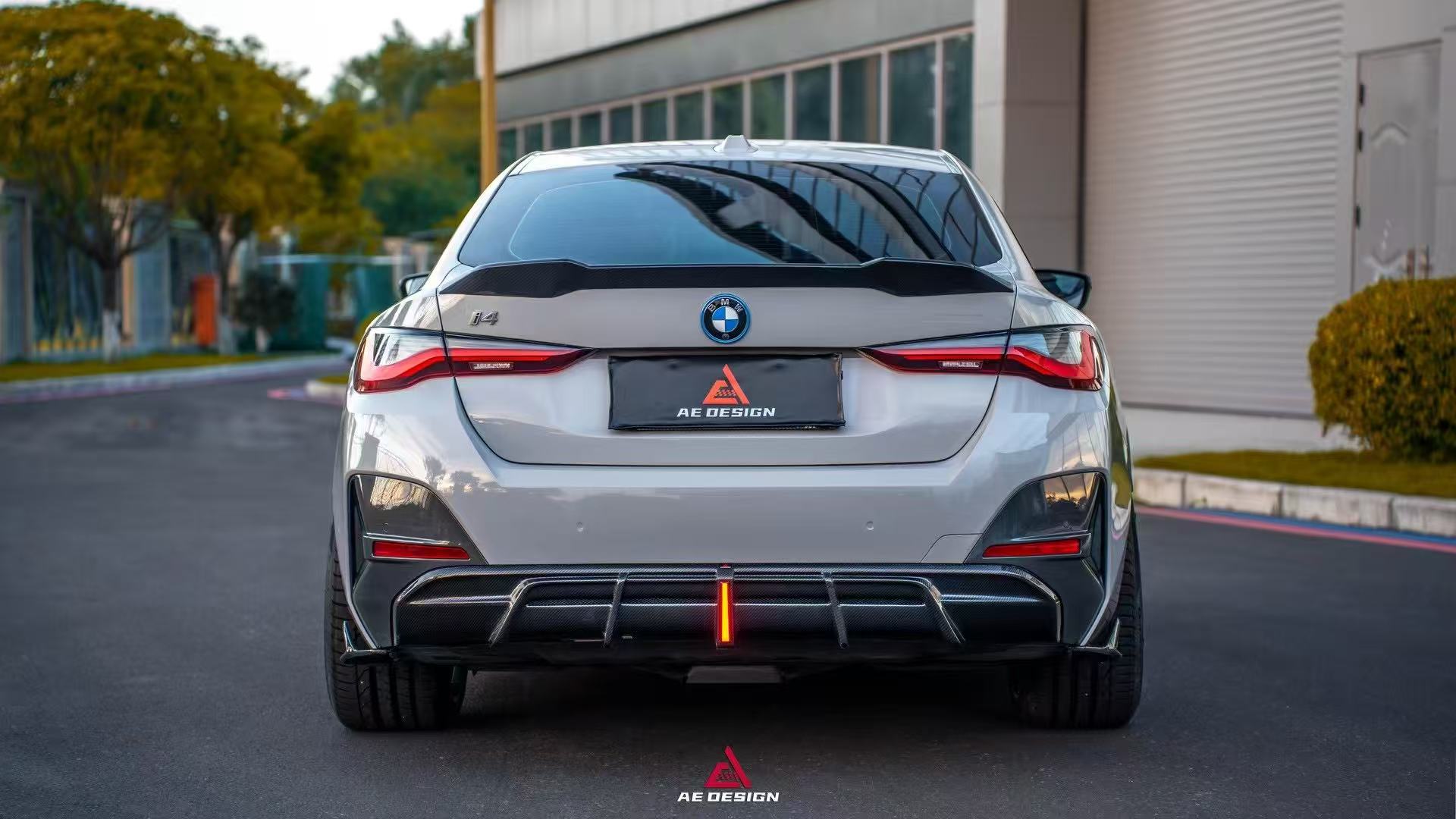 BMW I4 M50 / e Drive 40 G26 2022-ON & 4 Series Gran Coupe M440i 430i  G26 2022-ON (with M-package bumper, does not fit base model) with Aftermarket Parts - AE Style Rear Diffuser & Canards Carbon Fiber from ArmorExtend