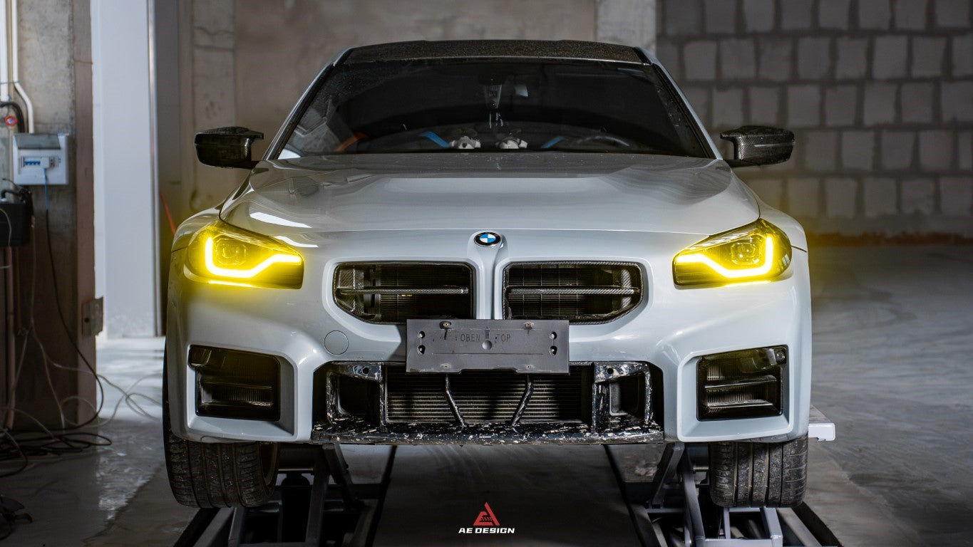 BMW M2/C G87 2023 2024 with Aftermarket Parts - AE Style Lower Grill Carbon Fiber from ArmorExtend