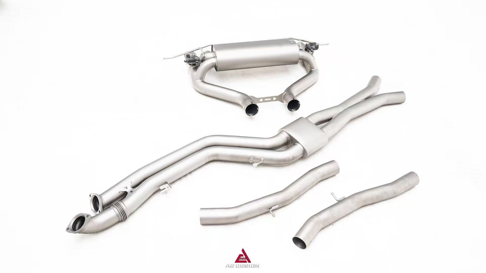 BMW M2C G87 2023-ON (3.0T) with Aftermarket Parts - GT4 Style Catback Exhaust with Valve Stainless Steel / Titanium from ArmorExtend