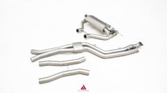 BMW M2C G87 2023-ON (3.0T) with Aftermarket Parts - GT4 Style Catback Exhaust with Valve Stainless Steel / Titanium from ArmorExtend