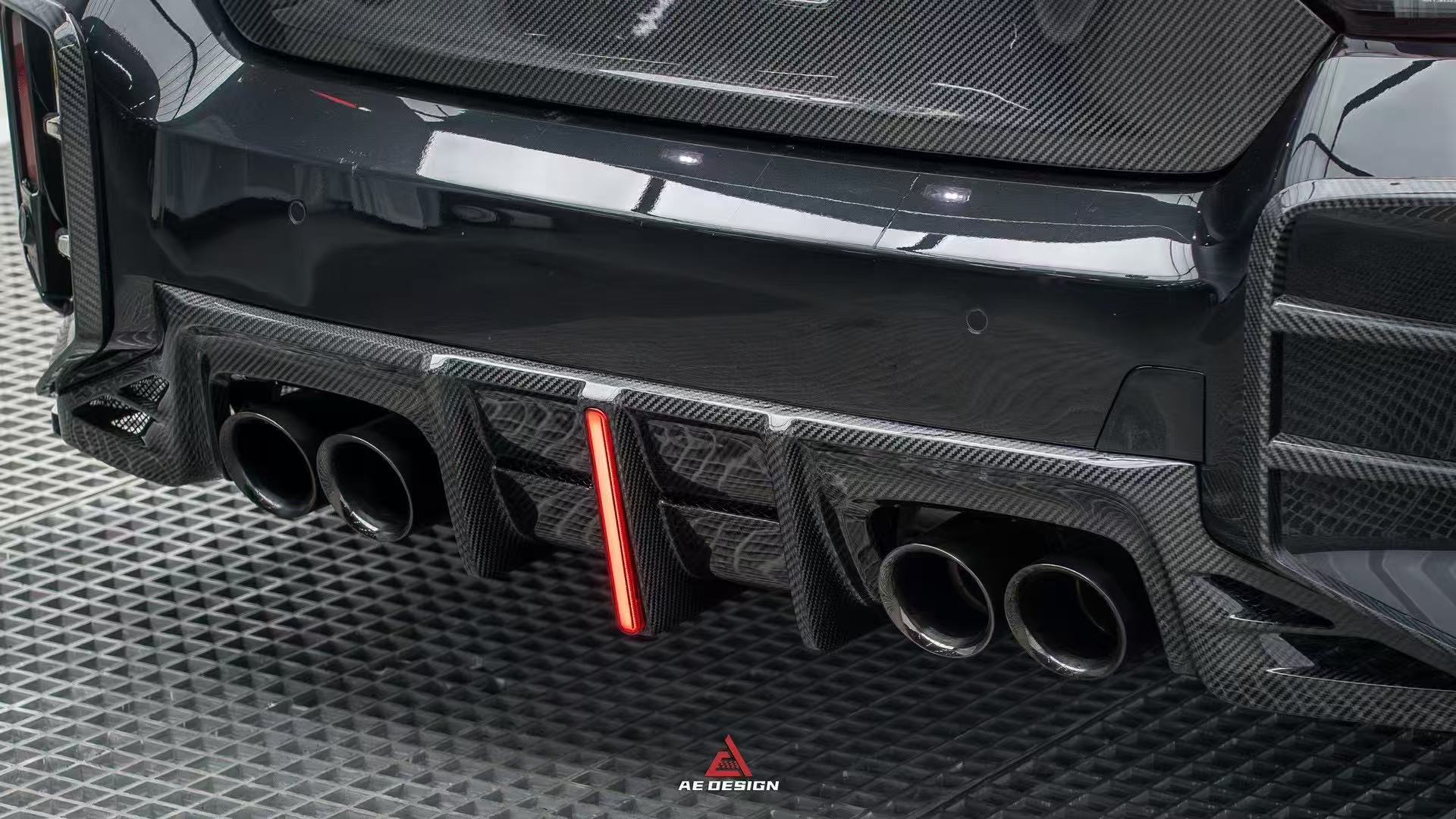 BMW M2 M2C G87 2023 2024 with Aftermarket Parts - ART & ART Street Version & AE Track Version Style Rear Diffuser & Canards Carbon Fiber from ArmorExtend