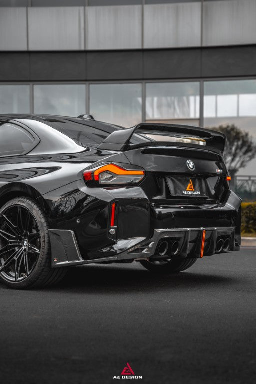 BMW M2 M2C G87 2023 2024 with Aftermarket Parts - ART & ART Street Version & AE Track Version Style Rear Diffuser & Canards Carbon Fiber from ArmorExtend