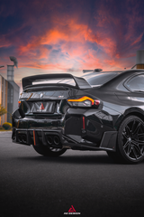 BMW M2 M2C G87 2023 2024 with Aftermarket Parts - ART & ART Street Version & AE Track Version Style Rear Diffuser & Canards Carbon Fiber from ArmorExtend