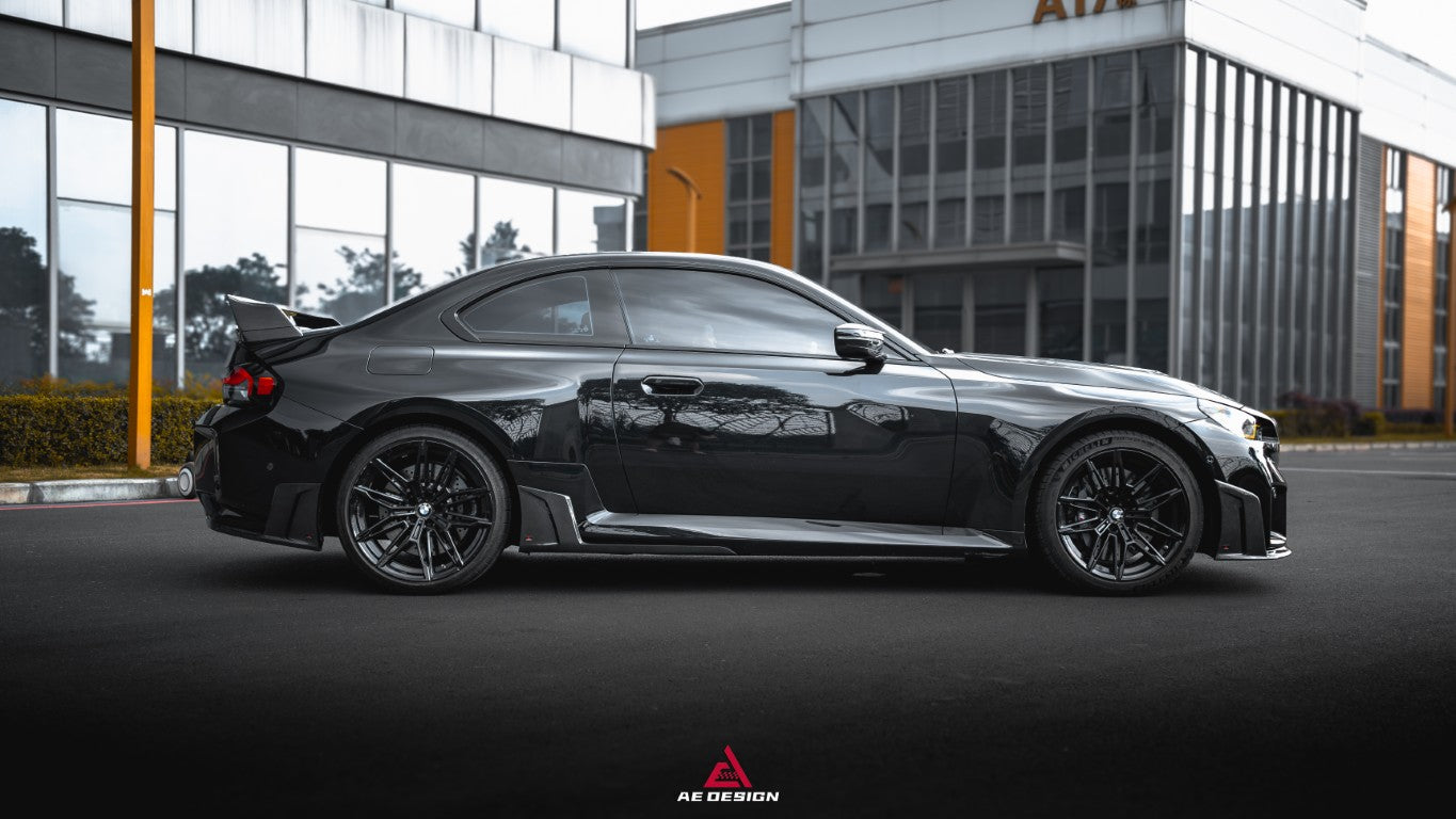 BMW M2 & M2C G87 2023 2024 with Aftermarket Parts - ART Style Side Skirts Carbon Fiber from ArmorExtend