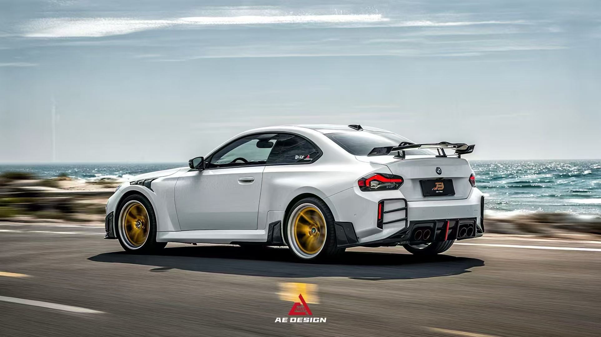 BMW M2 M2C G87 2023 2024 with Aftermarket Parts - ART Style Rear Bumper Upper Valences Pre-preg Carbon Fiber from ArmorExtend