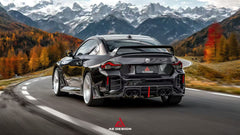 BMW M2 M2C G87 2023 2024 with Aftermarket Parts - ART Style Rear Bumper Upper Valences Pre-preg Carbon Fiber from ArmorExtend
