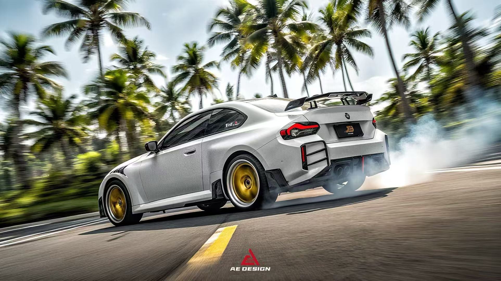 BMW M2 M2C G87 2023 2024 with Aftermarket Parts - ART Style Rear Bumper Upper Valences Pre-preg Carbon Fiber from ArmorExtend
