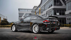 BMW M2 M2C G87 2023 2024 with Aftermarket Parts - ART Style Rear Bumper Upper Valences Pre-preg Carbon Fiber from ArmorExtend