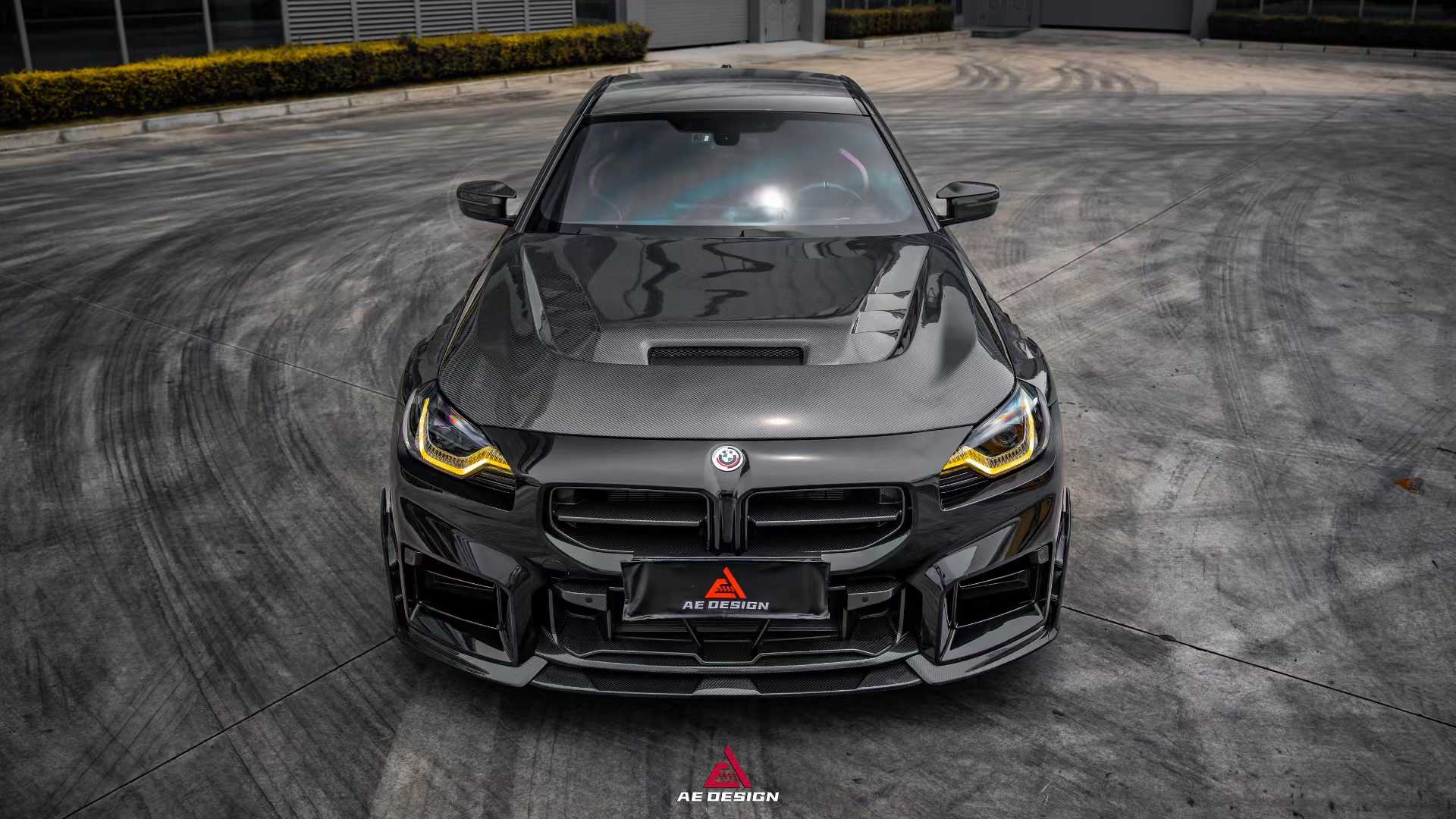 BMW M2C M2 G87 2023-ON with Aftermarket Parts - Front Kidney Grill Dry Pre-preg Carbon Fiber from ArmorExtend