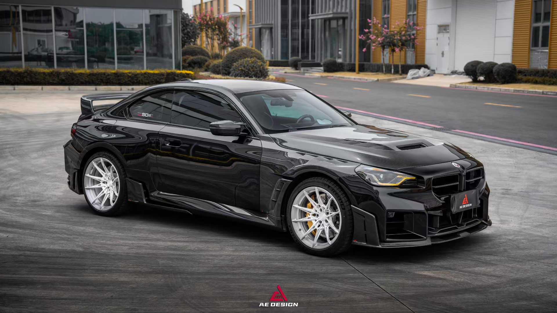 BMW M2C M2 G87 2023-ON with Aftermarket Parts - Front Kidney Grill Dry Pre-preg Carbon Fiber from ArmorExtend