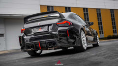 BMW M2 M2C G87 2023 2024 with Aftermarket Parts - ART Style Rear Bumper Upper Valences Pre-preg Carbon Fiber from ArmorExtend