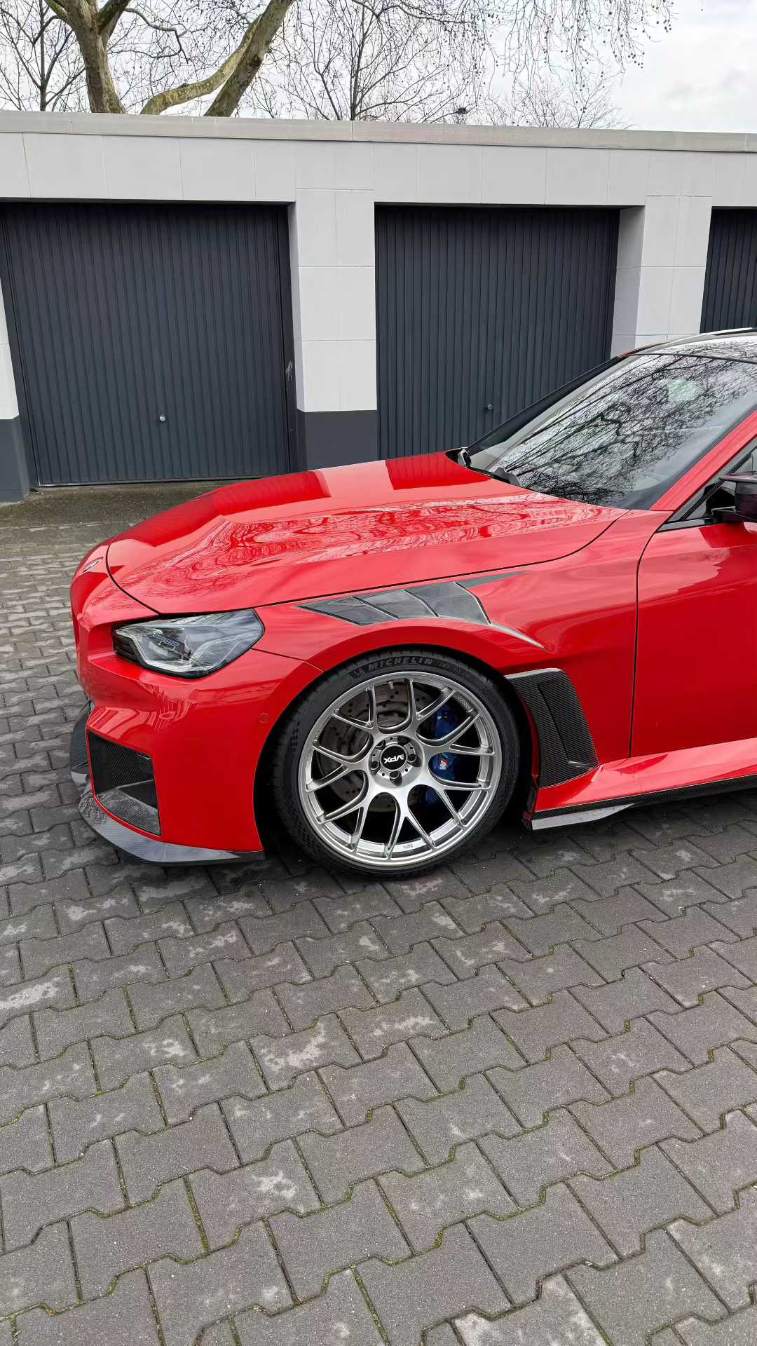BMW M2 & M2C G87 2023 2024 with Aftermarket Parts - AE V2 Style Front Fenders Pre-preg Carbon Fiber from ArmorExtend