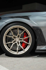 BMW M2 & M2C G87 2023 2024 with Aftermarket Parts - AE V2 Style Front Fenders Pre-preg Carbon Fiber from ArmorExtend