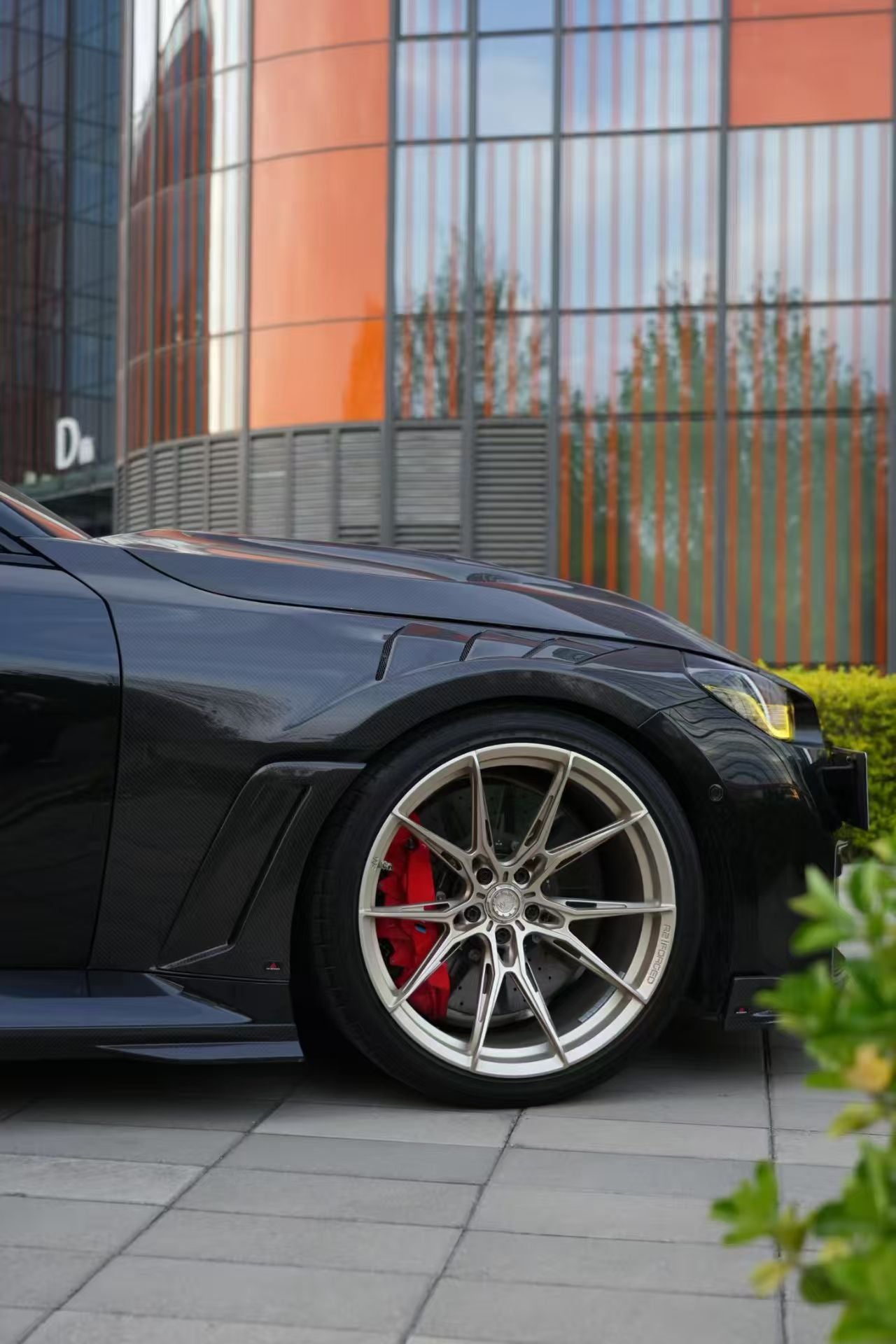 BMW M2 & M2C G87 2023 2024 with Aftermarket Parts - AE V2 Style Front Fenders Pre-preg Carbon Fiber from ArmorExtend