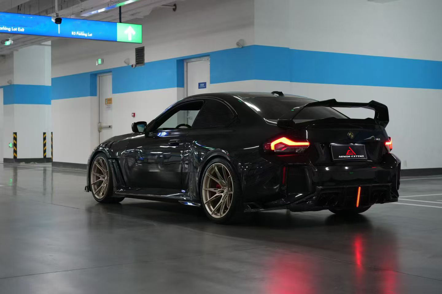 BMW M2 M2C G87 2023 2024 with Aftermarket Parts - ART & ART Street Version & AE Track Version Style Rear Diffuser & Canards Carbon Fiber from ArmorExtend