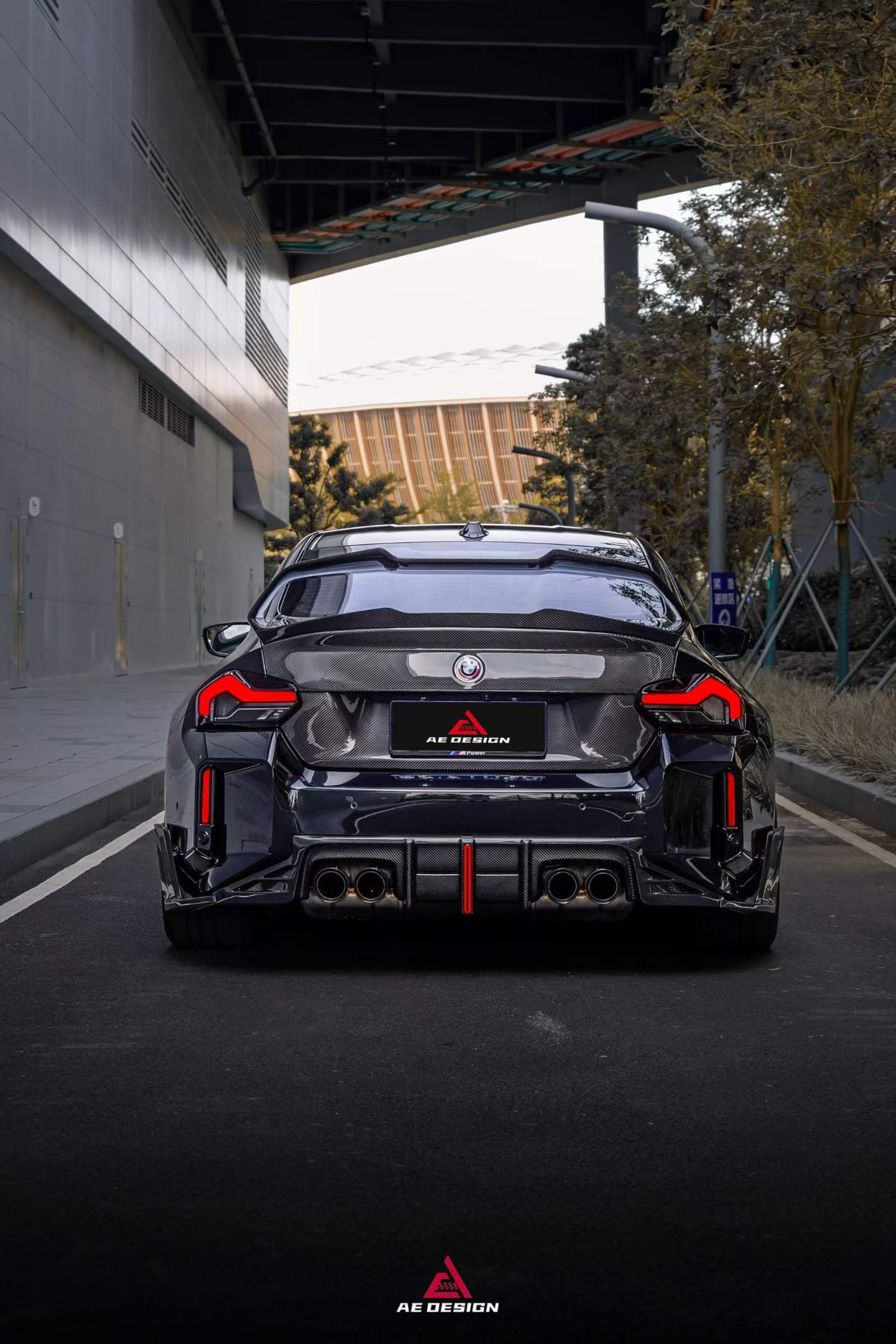 BMW M2 M2C G87 2023-ON & 2 Series M240 230 G42 2022-ON with Aftermarket Parts - ART V4 Rear Lip Spoiler Dry Pre-preg Carbon Fiber from ArmorExtend