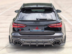 Audi RS6 C8 2020 2021 2022 2023 2024 & RS7 C8 2020 2021 2022 2023 2024 with Aftermarket Parts - AE Rear Diffuser & Canards Carbon Fiber?from ArmorExtend