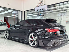 Audi RS6 C8 2020 2021 2022 2023 2024 & RS7 C8 2020 2021 2022 2023 2024 with Aftermarket Parts - AE Rear Diffuser & Canards Carbon Fiber?from ArmorExtend