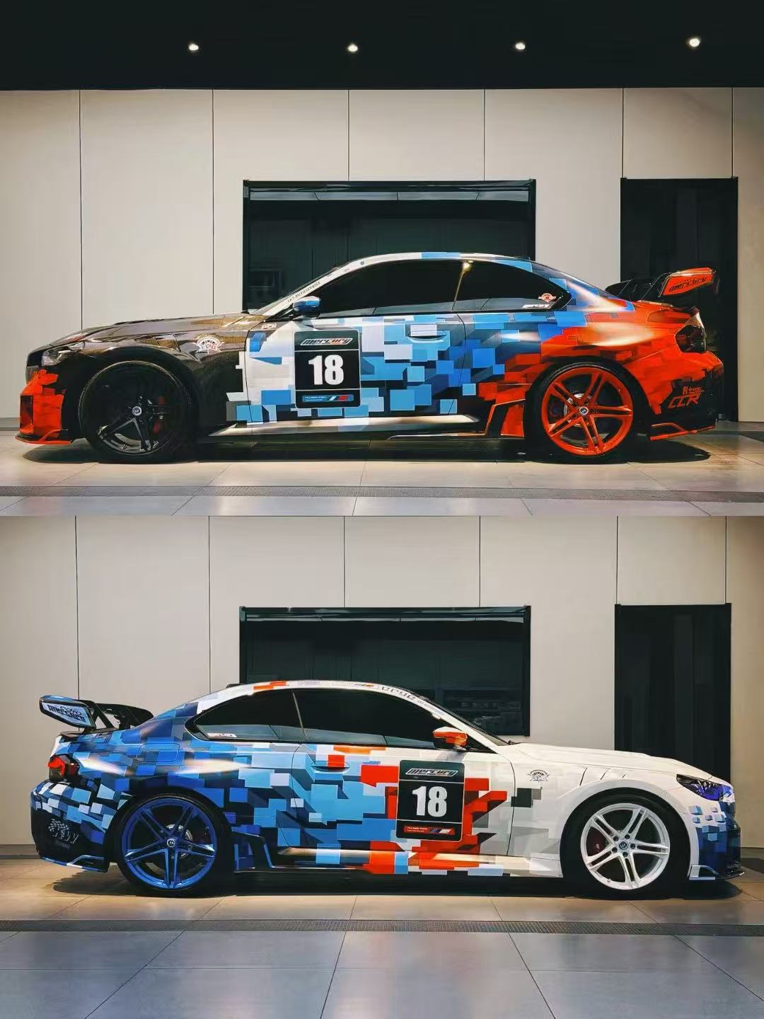 BMW M2 & M2C G87 2023 2024 with Aftermarket Parts - ART Style Side Skirts Pre-preg Carbon Fiber from ArmorExtend