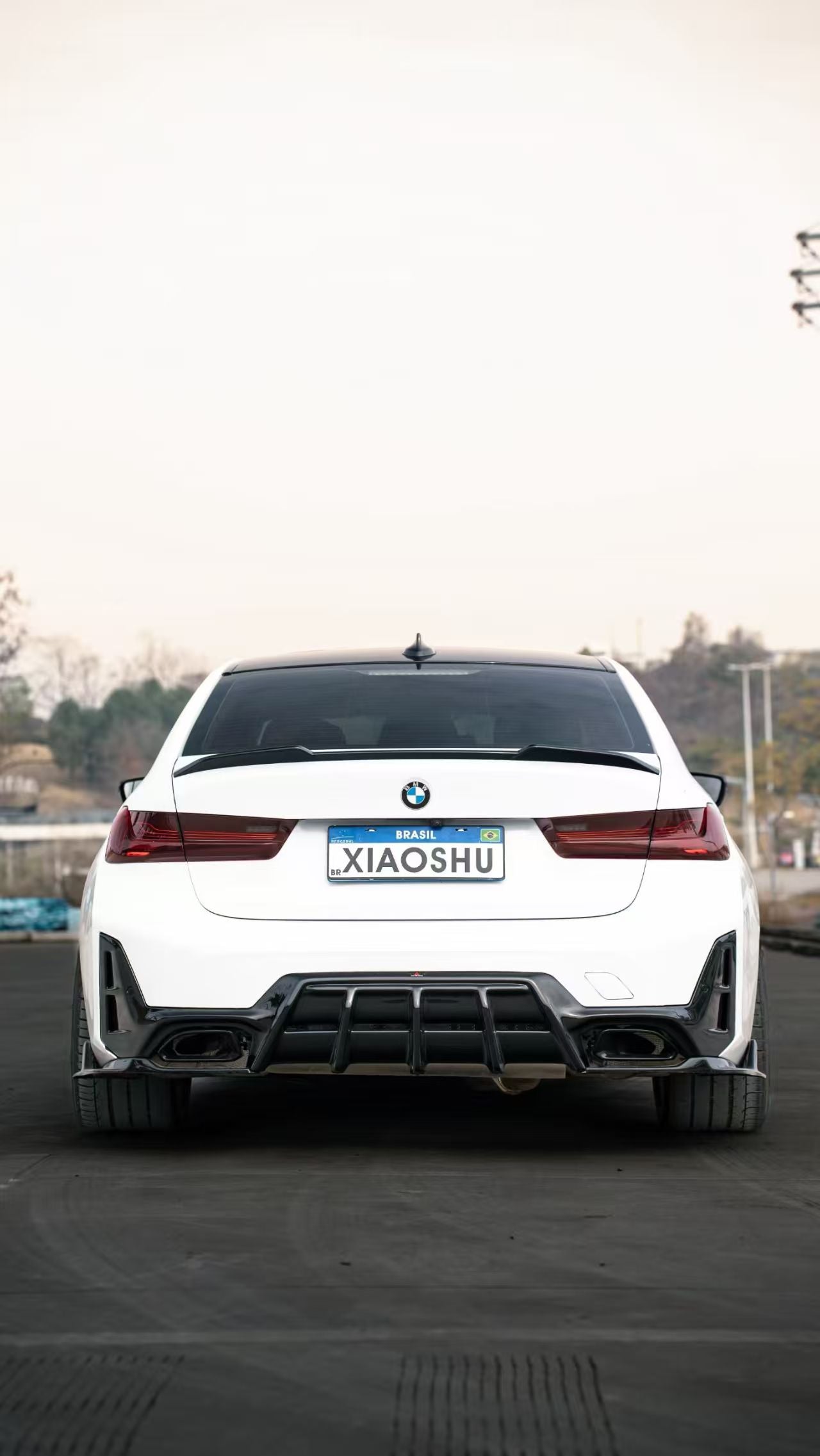 BMW 3 Series M340i 330i (With M-Package Bumper, does not fit base model) LCI G20 G21 2023-ON with Aftermarket Parts - AE V3 Style Rear Diffuser & Canards ABS from ArmorExtend