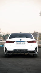 BMW 3 Series M340i 330i (With M-Package Bumper, does not fit base model) LCI G20 G21 2023-ON with Aftermarket Parts - AE V3 Style Rear Diffuser & Canards ABS from ArmorExtend