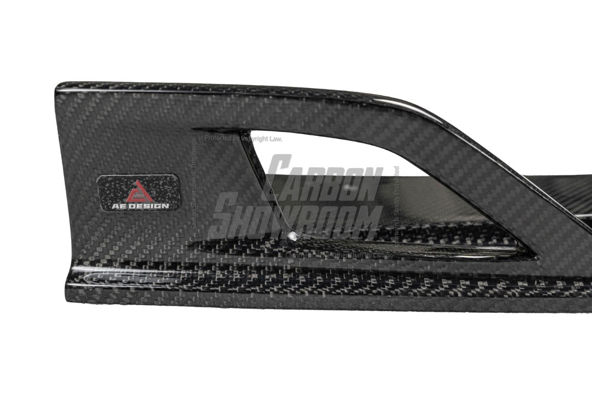 BMW 3 Series 330i (With M-Package Bumper, does not fit base model) M340i LCI G20 G21 2023 2024 2025 with Aftermarket Parts - AE V2 Style Rear Diffuser & Canards Carbon Fiber from?ArmorExtend