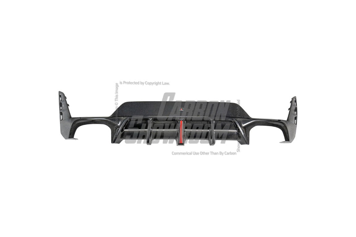 BMW 3 Series 330i (With M-Package Bumper, does not fit base model) M340i LCI G20 G21 2023 2024 2025 with Aftermarket Parts - AE V2 Style Rear Diffuser & Canards Carbon Fiber from?ArmorExtend