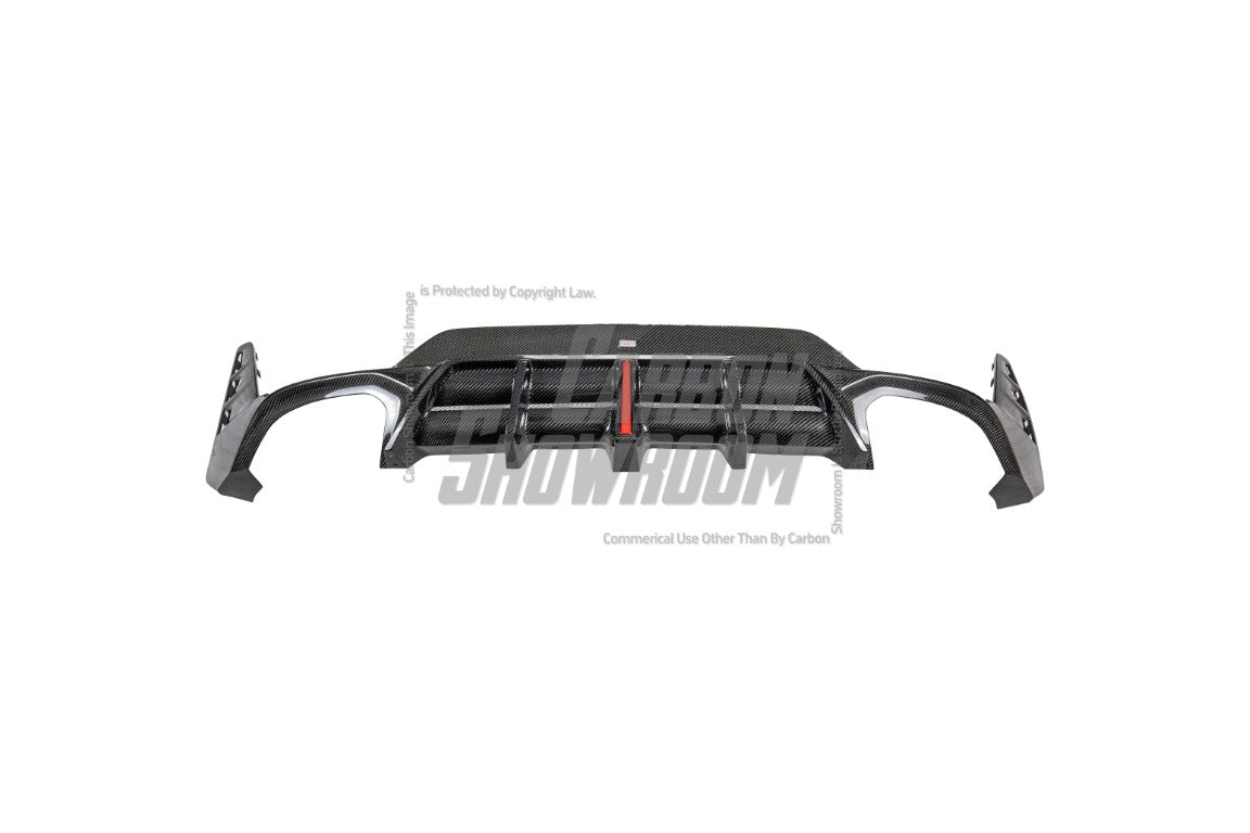 BMW 3 Series 330i (With M-Package Bumper, does not fit base model) M340i LCI G20 G21 2023 2024 2025 with Aftermarket Parts - AE V2 Style Rear Diffuser & Canards Carbon Fiber from?ArmorExtend