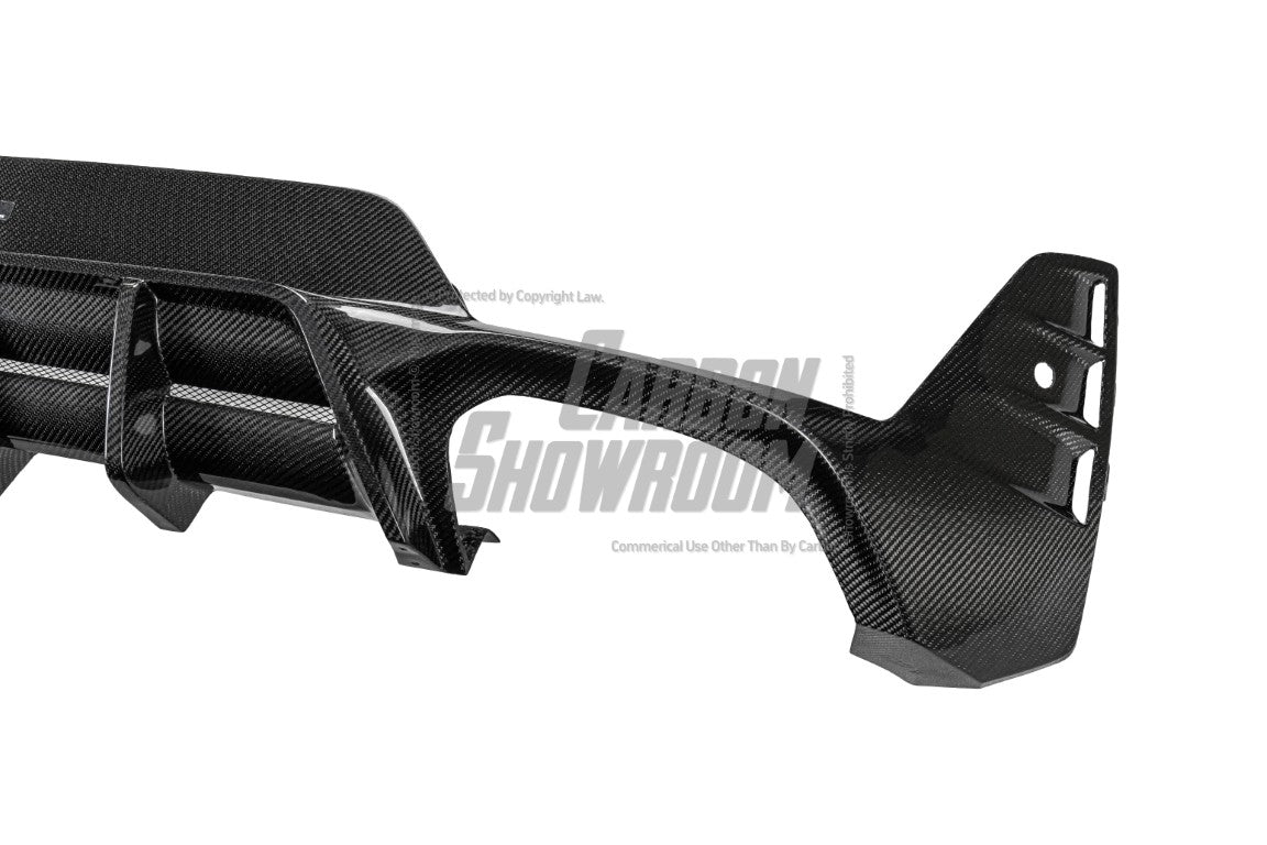 BMW 3 Series 330i (With M-Package Bumper, does not fit base model) M340i LCI G20 G21 2023 2024 2025 with Aftermarket Parts - AE V2 Style Rear Diffuser & Canards Carbon Fiber from?ArmorExtend