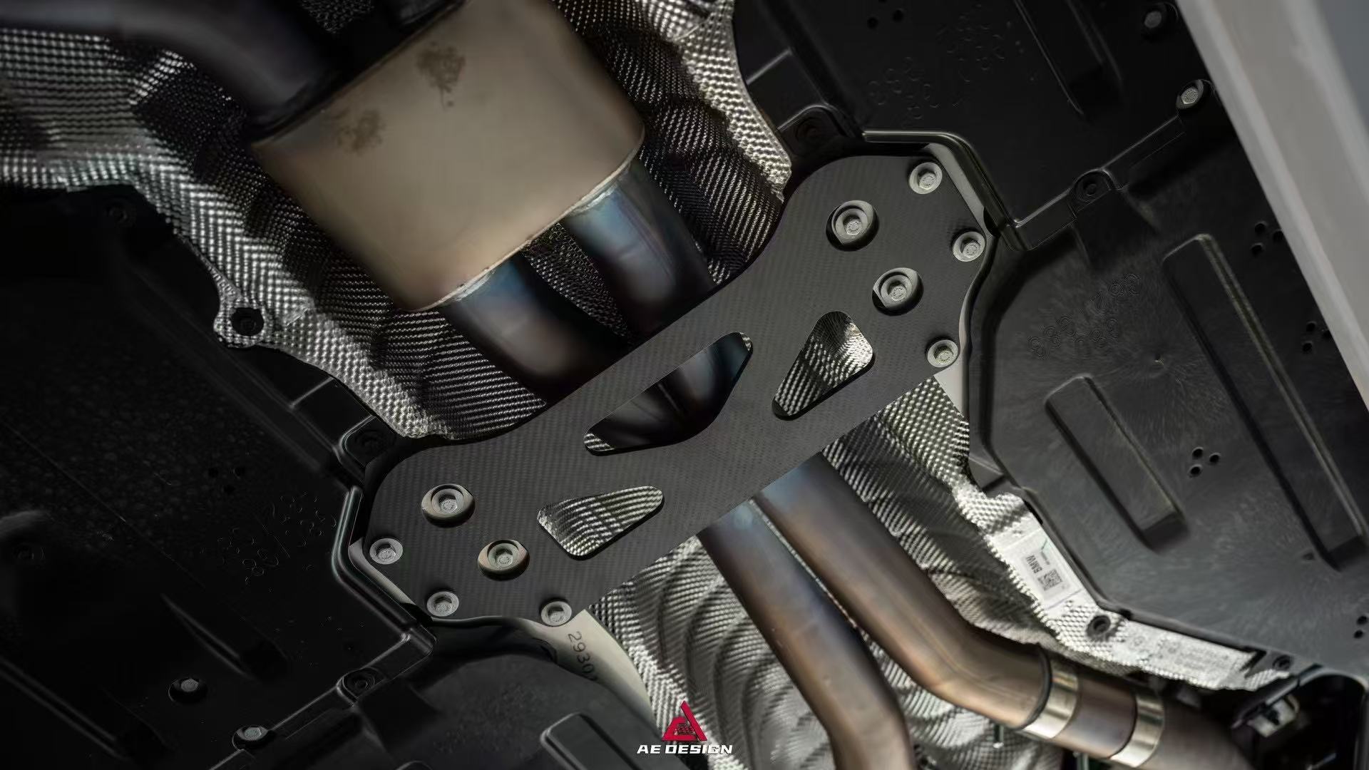 BMW M3CS M3C M3 G80 G81 & M4CS M4C M4 G82 G83 2021-ON with Aftermarket Parts - Extended Chassis Underbody Brace Pre-preg Carbon Fiber from ArmorExtend