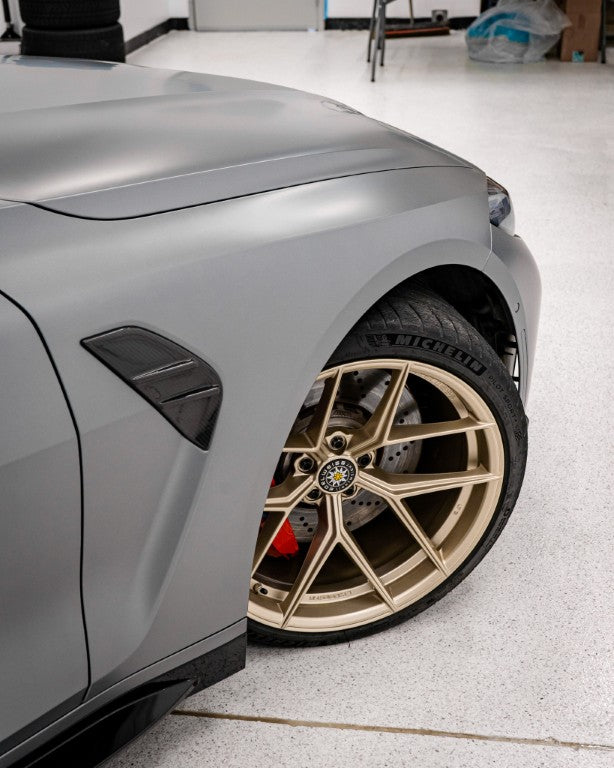 BMW M3 M3C M3CS G80 G81 & M4 M4C M4CS G82 G83 2021-ON with Aftermarket Parts - MP Style Fender Trim Pre-preg Carbon Fiber from ArmorExtend