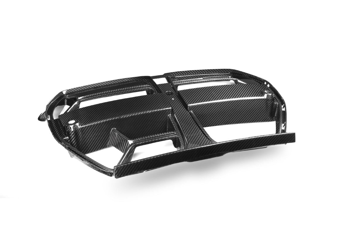 BMW M3 M3C M3CS G80 G81 2021-ON & M4 M4C M4CS G82 G83 2021-ON with Aftermarket Parts - CSL / Without ACC & CSL / With ACC Front Kidney Grill Pre-preg Carbon Fiber from ArmorExtend