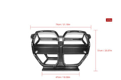 BMW M3 M3C M3CS G80 G81 2021-ON & M4 M4C M4CS G82 G83 2021-ON with Aftermarket Parts - CSL / Without ACC & CSL / With ACC Front Kidney Grill Pre-preg Carbon Fiber from ArmorExtend